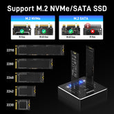 FIDECO 20Gbps M.2 nvme sata 2 bay Duplicator offline clone Hard Drive Base